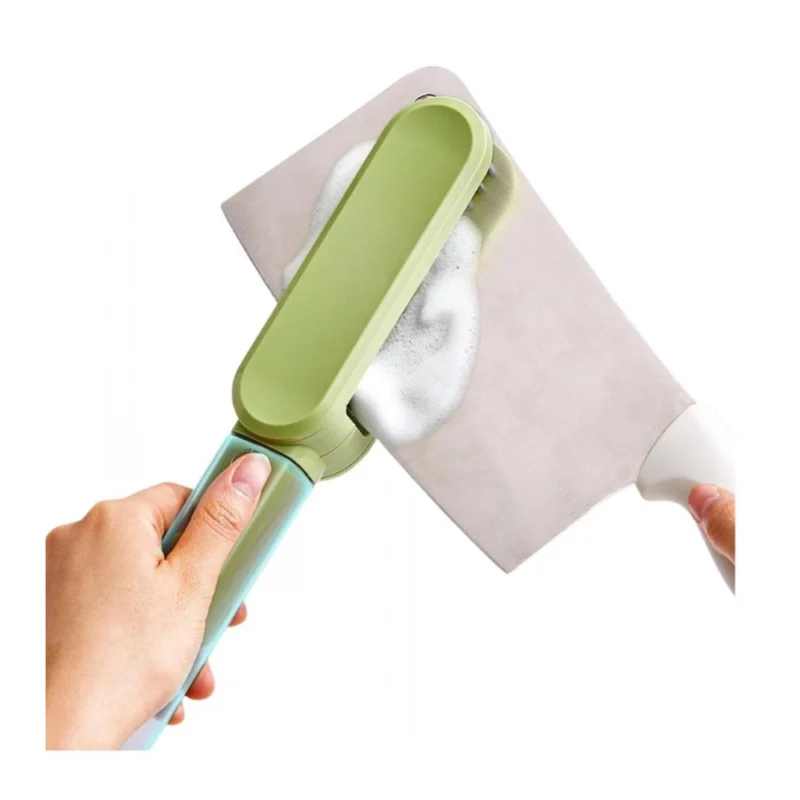 Stainless Steel-Plastic Solid Kitchen Knife Cleaner Brush (Green)