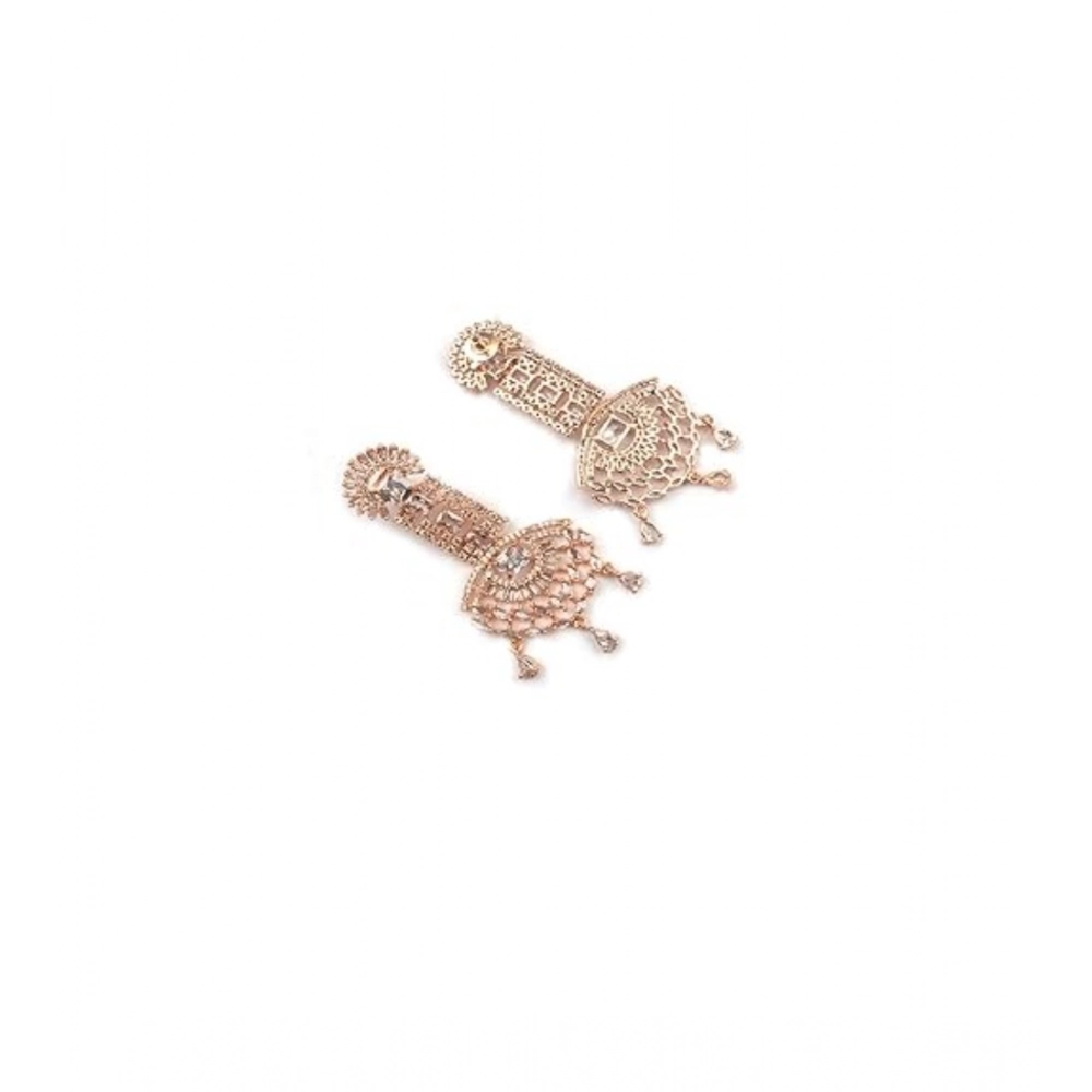 Generic Women's Brass Silver Plated Drop Earrings (White) - Image 3