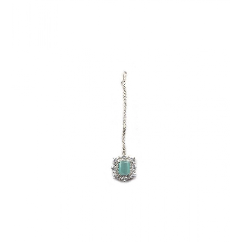 Generic Women's Brass Silver Plated Pendant Set (Mint) - Image 3