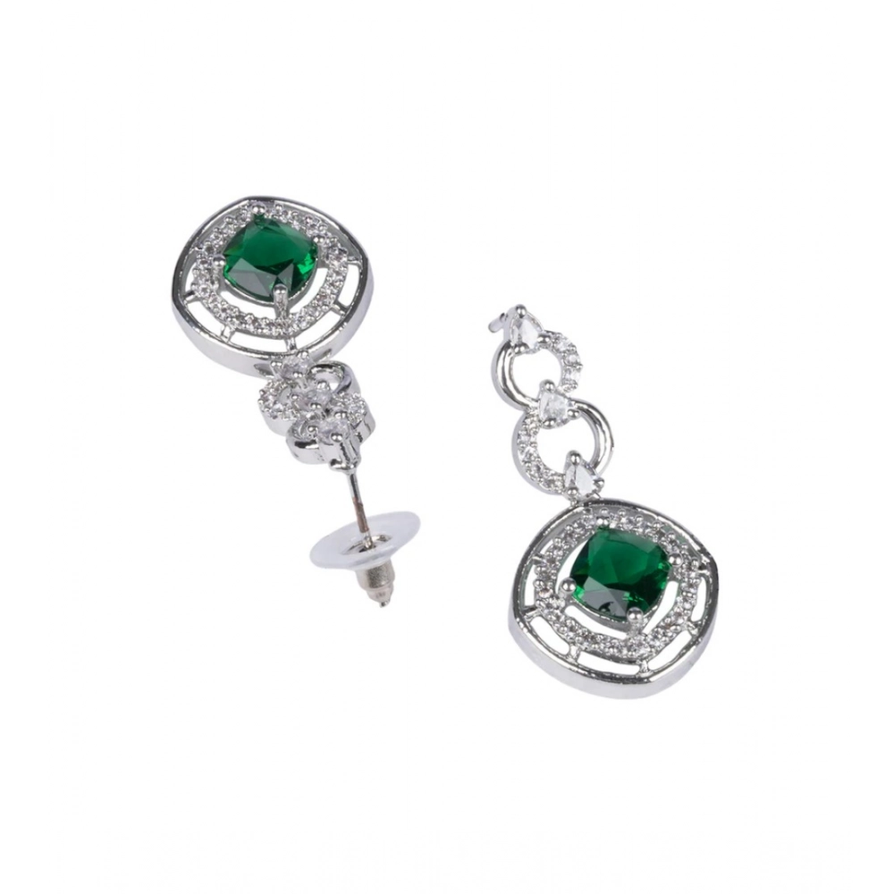 Generic Women's Brass Silver Plated Necklace set (Green) - Image 2