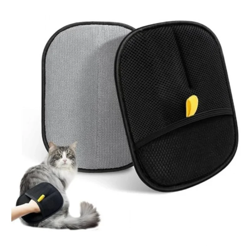 Pack of 2 Cat Dog Hair Remover Gloves (Black)