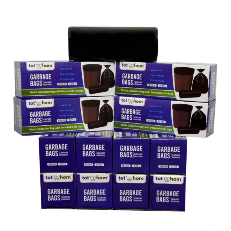 Pack of 12 Biodegradeable Vegetable-Paper 19 x 21 Inches Garbage Bag (Black)