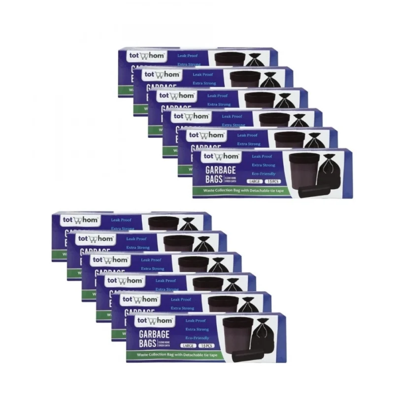 Pack of 12 Biodegradeable Vegetable-Paper 25 x 30 Inches Garbage Bag (Black)