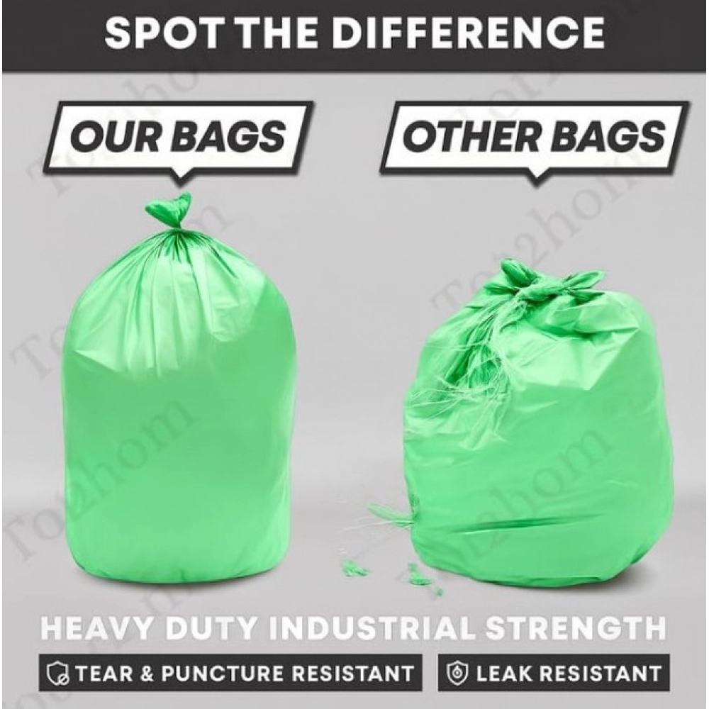 Pack of 12 Biodegradeable Vegetable-Paper 17 x 19 Inches Garbage Bag (Green) - Image 8