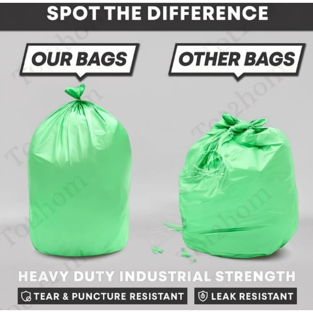 Pack of 12 Biodegradeable Vegetable-Paper 19 x 21 Inches Garbage Bag (Green) - Image 5