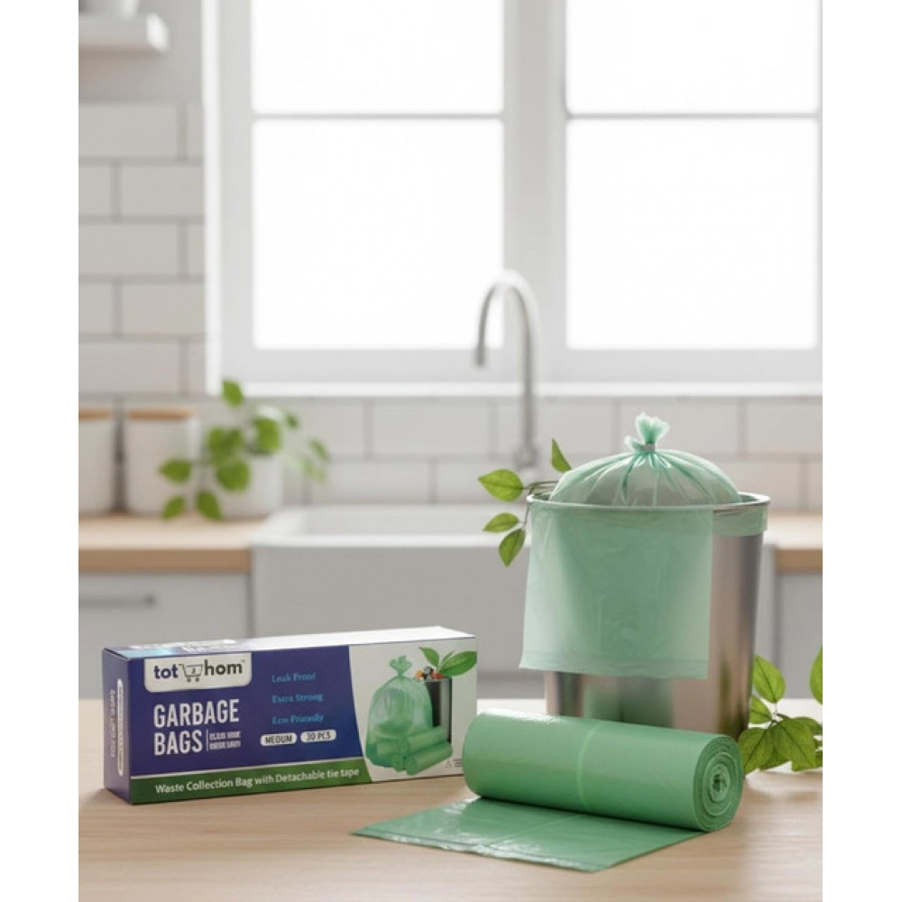 Pack of 12 Biodegradeable Vegetable-Paper 19 x 21 Inches Garbage Bag (Green) - Image 2
