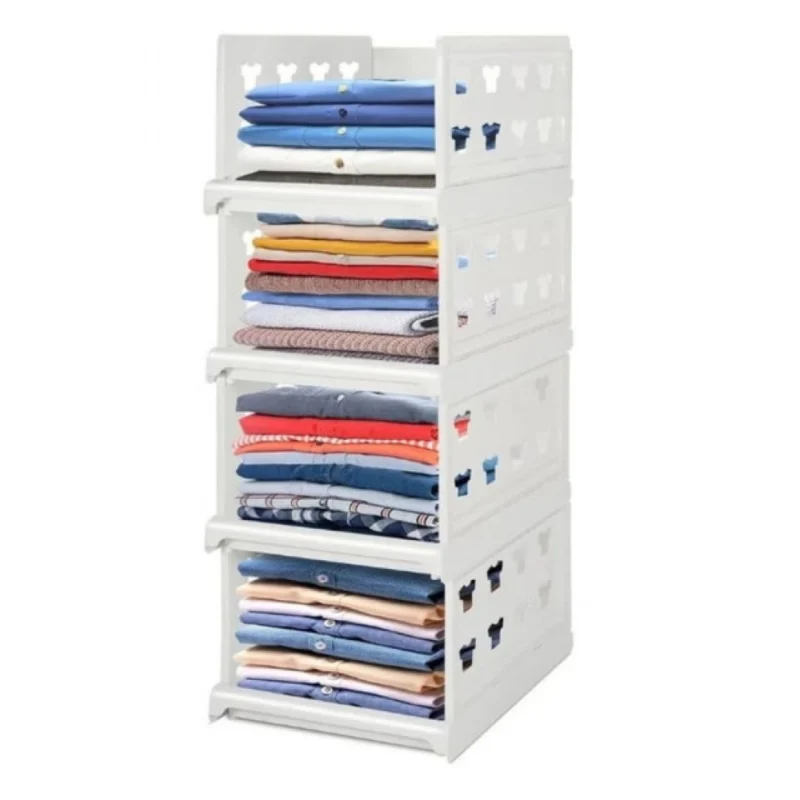 Pack of 1 Plastic Foldable Stackable Storage Organizer (White)