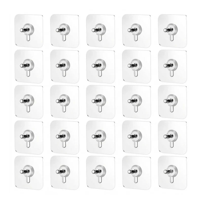 Pack of 25 Acrylic-Metal Wall Hook (Multicolor)