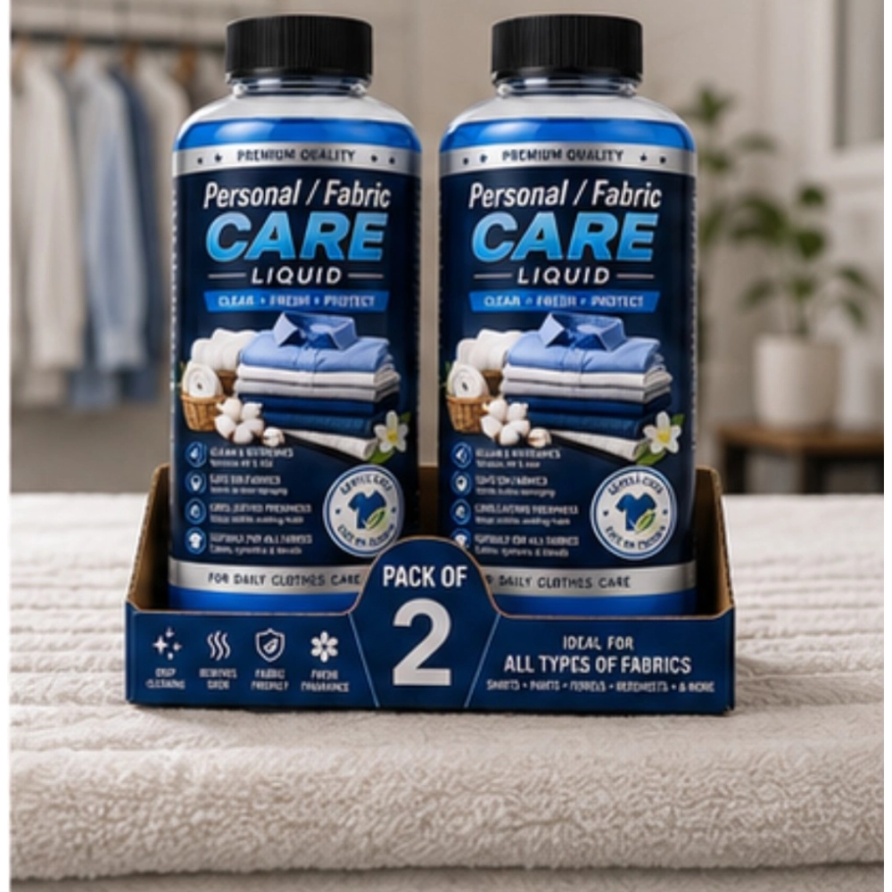 Pack of 2 Personal/Fabric Care Liquid Bottles 100 ML