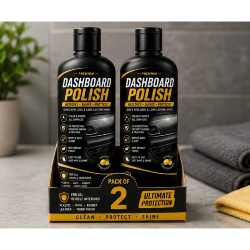 Pack of 2 Dashboard Polish Liquid Flip Top Cap Bottles 100 ML