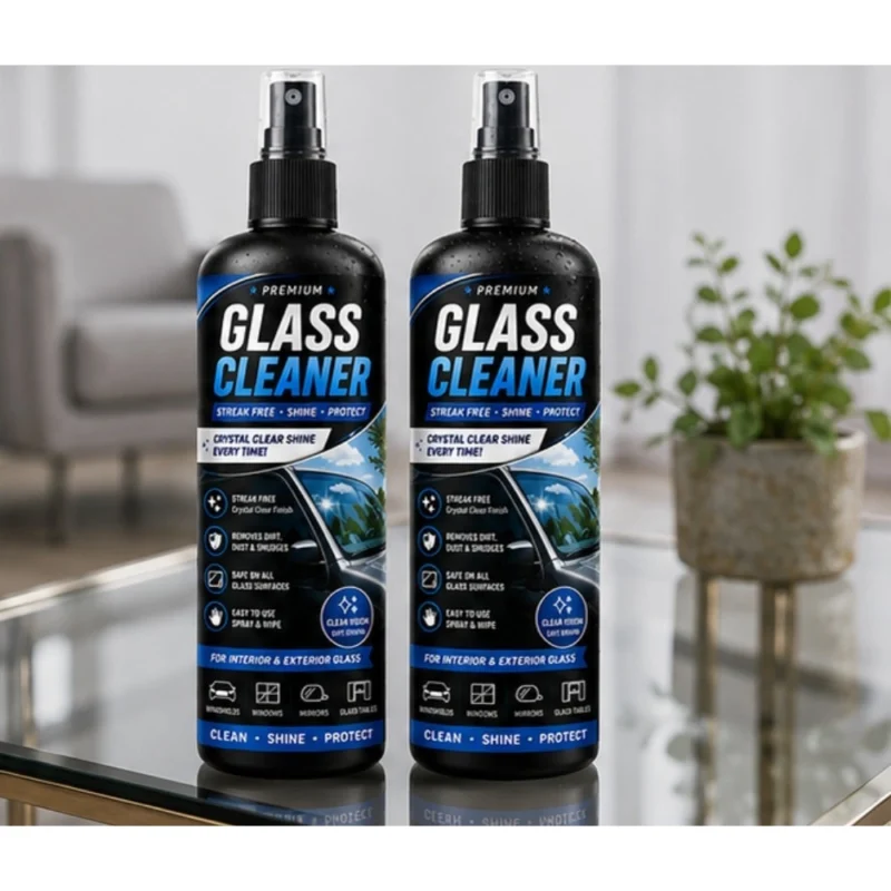 Pack of 2 Glass Cleaner Liquid Spray Bottles 100 ML