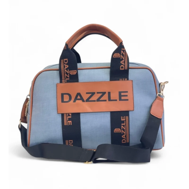 Women's Polyurethane Textured Duffle Bag with Adjustable & Removable Strap (Blue)