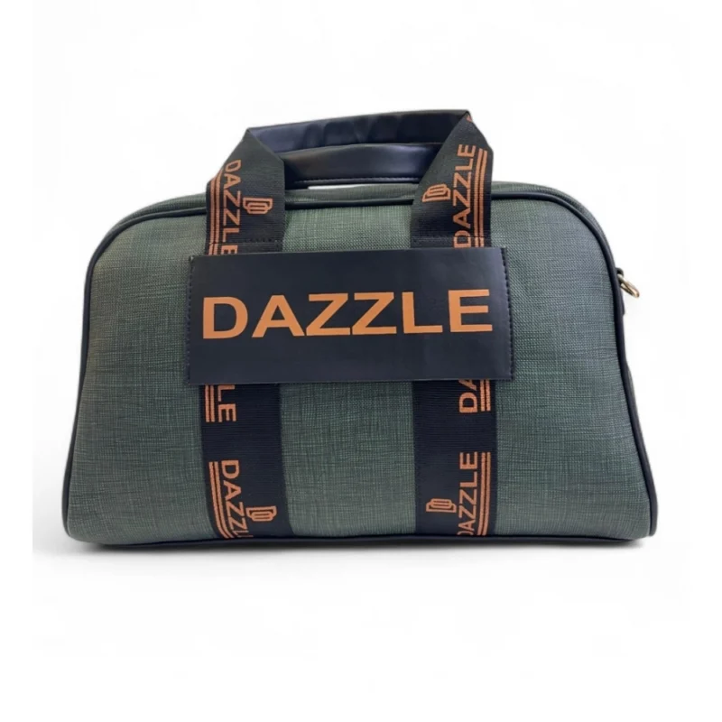 Women's Polyurethane Textured Duffle Bag with Adjustable & Removable Strap (Dark Green)