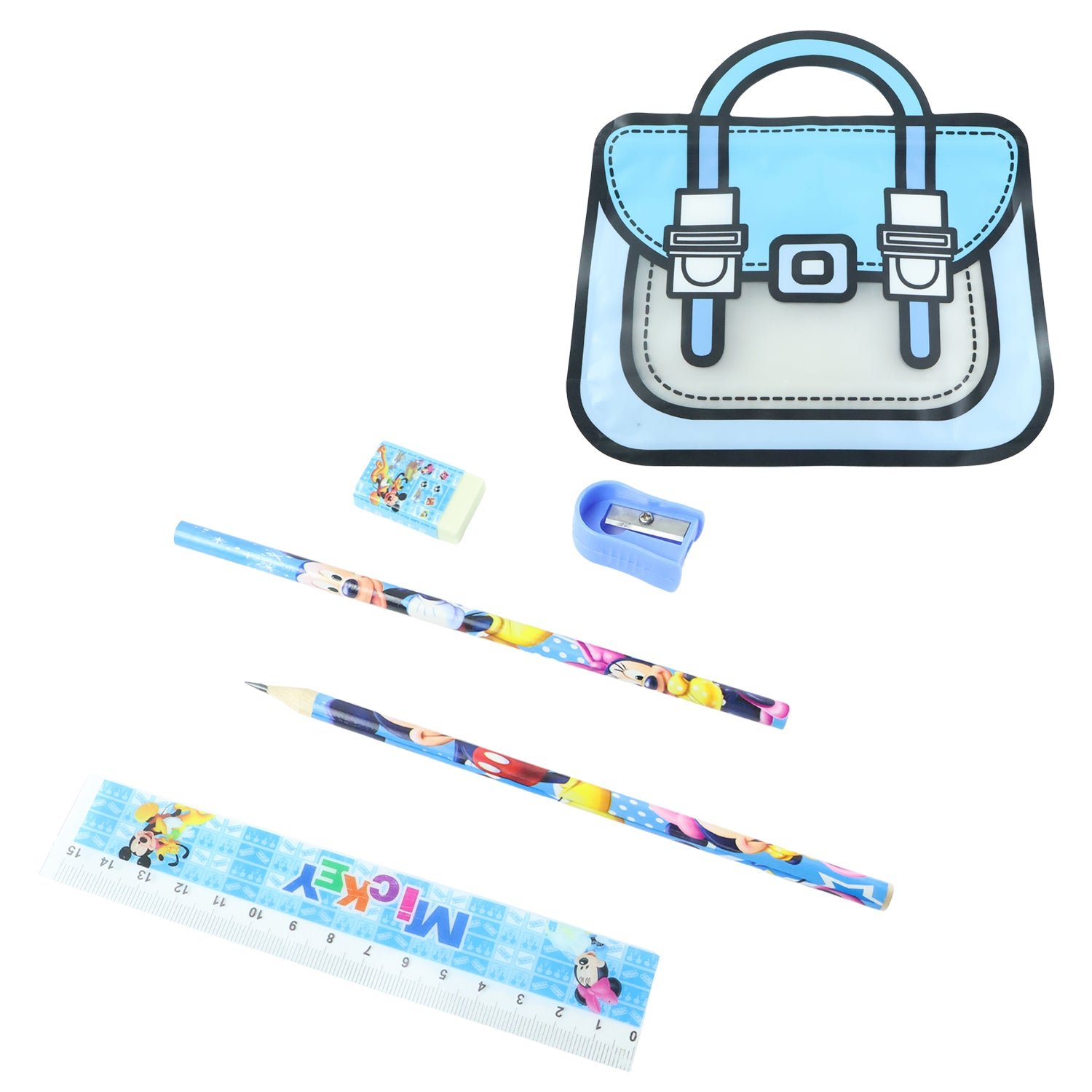 PVCBagsKids-04 Kids Stationery Kit – 5 in 1 Cartoon Style Carry Bag