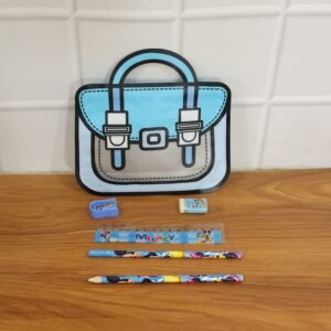 Kids Stationery Kit – 5 in 1 Cartoon Style Carry Bag