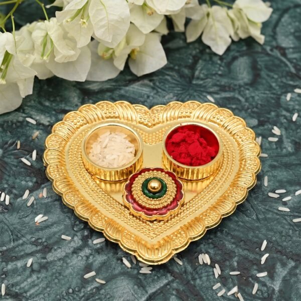 Heart Shape Kumkum Holder – Elegant Pooja Accessory for Festivals