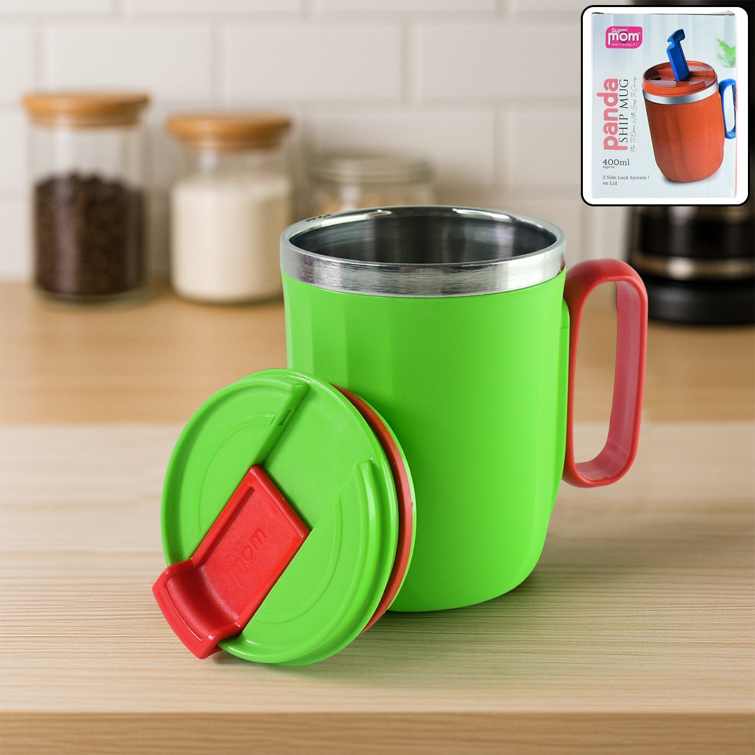 Insulated Mug – 400 ml Spill-Resistant Panda Design