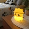 PandaLEDNightLight-05 Panda with Hat LED Night Light, Cute Silicone Bedside Lamp for Kids (1 Pc)