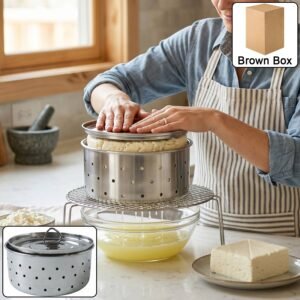 Stainless Steel Paneer Maker Mould with Lid for Cheese and Tofu Pre...
