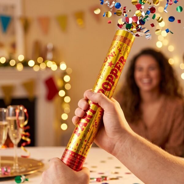 Golden Party Popper Confetti Cannon Shooter for Birthday and Celebr...