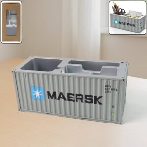 Container-Style Desk Organizer – Durable Multi-Compartment Storage Box