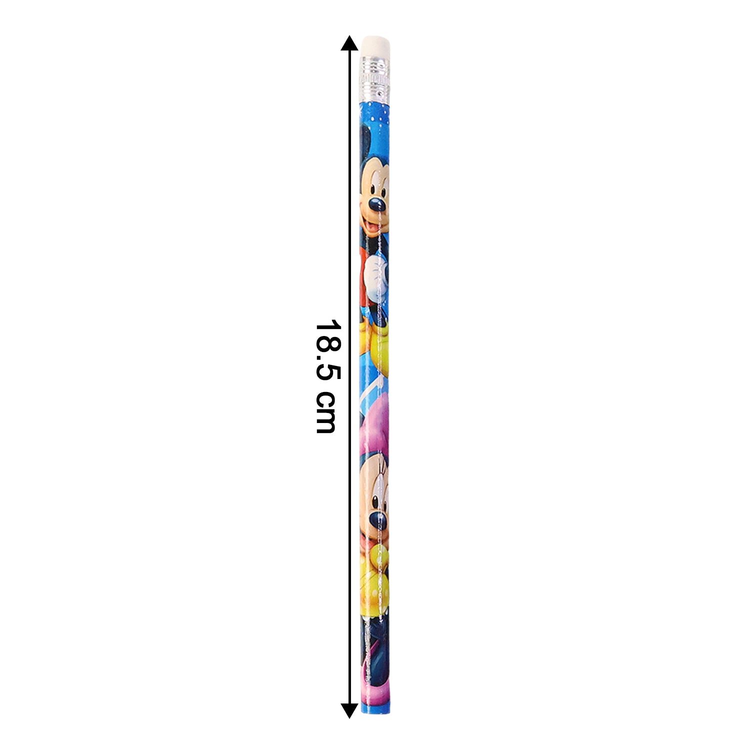 Pencils-06 Cartoon-Printed Graphite Pencils – 12 Pc Kids Set with Eraser
