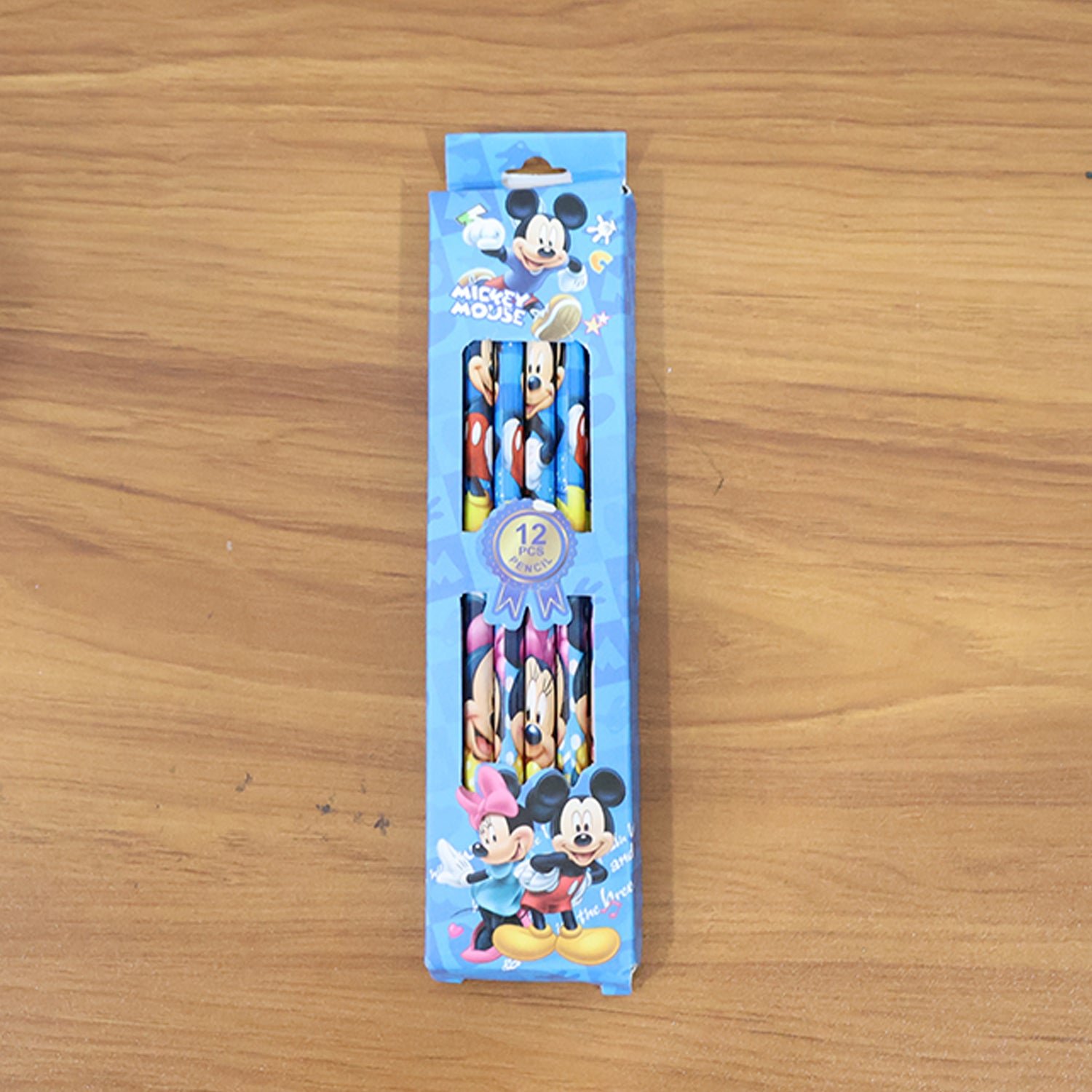 Pencils-08 Cartoon-Printed Graphite Pencils – 12 Pc Kids Set with Eraser