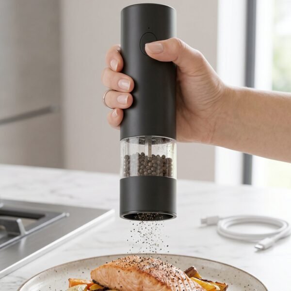 Electric Pepper Grinder – USB Rechargeable & One Touch Operation