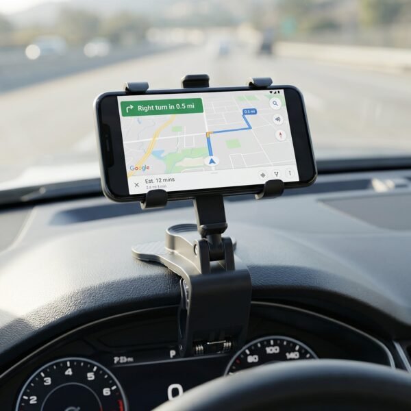 Car Phone Holder – 360° Rotatable Dashboard Clip Mount