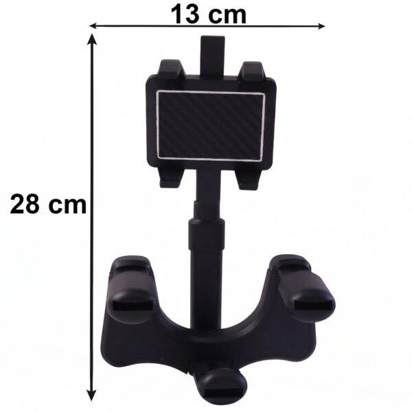 360 Degree Car Rear View Mirror Mobile Phone Holder – Adjustable & Secure Fit