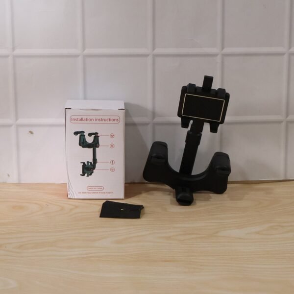 360 Degree Car Rear View Mirror Mobile Phone Holder – Adjustable & Secure Fit