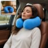 Pillow01.jpg U Shaped Soft Neck Pillow Blue Travel Pillow Head Neck Support (1 Pc)