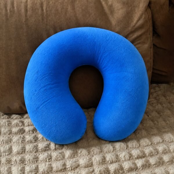 Pillow03.jpg U Shaped Soft Neck Pillow Blue Travel Pillow Head Neck Support (1 Pc)