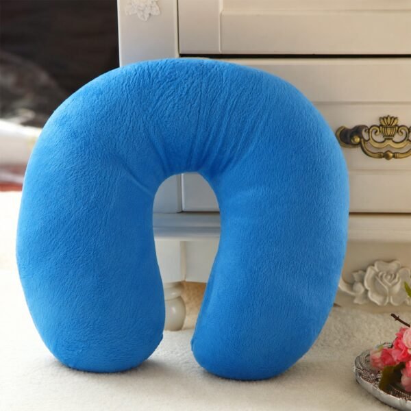 Pillow04.jpg U Shaped Soft Neck Pillow Blue Travel Pillow Head Neck Support (1 Pc)