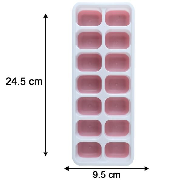 PinkIceCubeTrays-size Plastic Ice Cube Tray – Durable with Lid for Easy Freezing