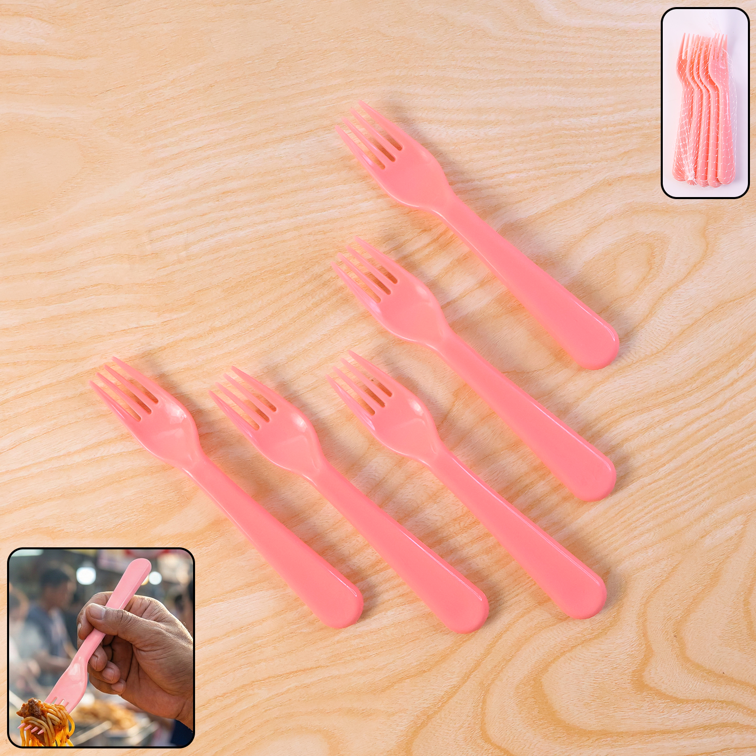 Plastic Fork Spoon Set – 6-Piece Durable Cutlery | Serve Stellar