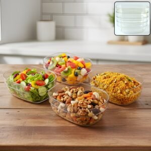 Plastic-Crystal-Bowl-01 Clear Serving Bowl Set – 4 Durable Multipurpose Bowls