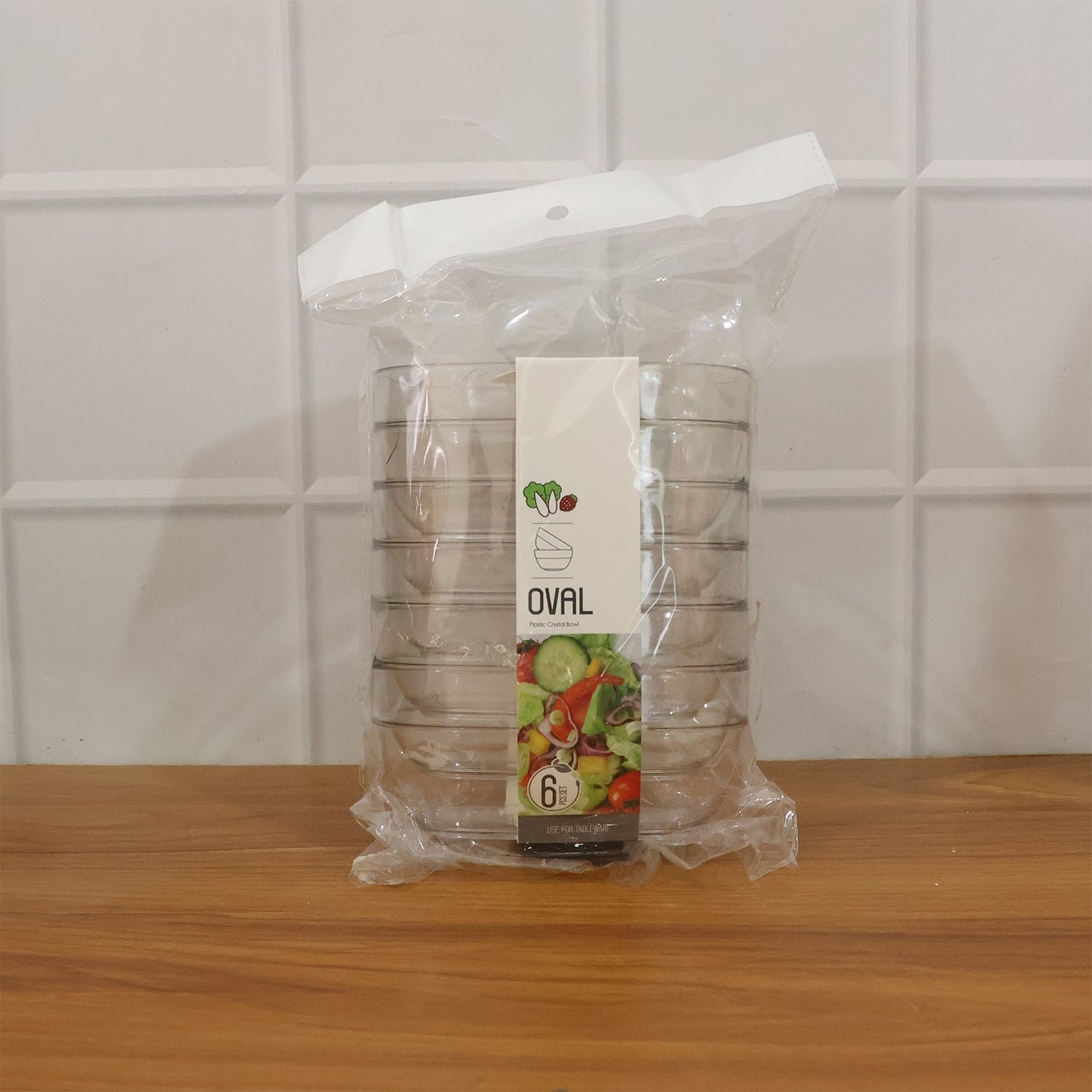 Clear Oval Serving Bowls Set – 6-Piece Multipurpose Kitchen Essential