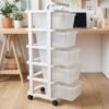 5 Layer Plastic Storage Drawer Rack Organizer with Wheels for Home (1 Pc)