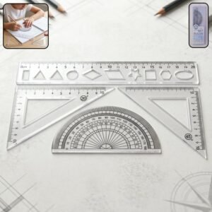 Student Geometry Ruler Set – Accurate 20cm Drawing Tools