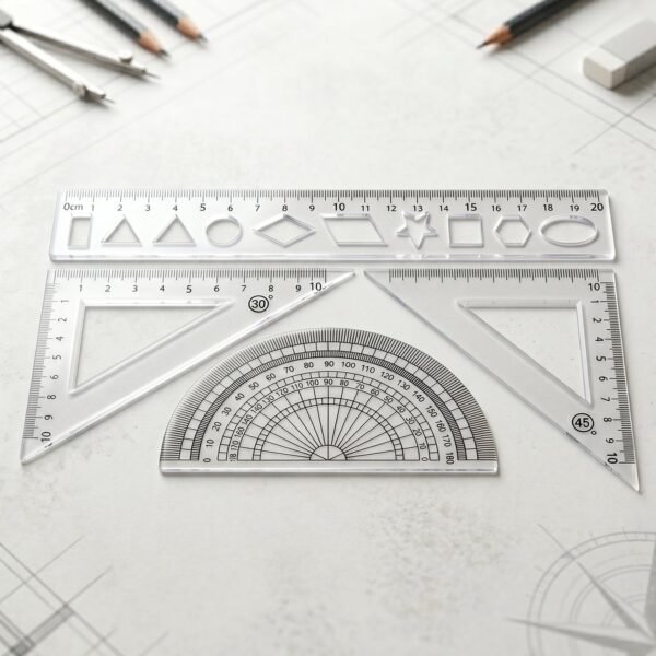 Student Geometry Ruler Set – Accurate 20cm Drawing Tools
