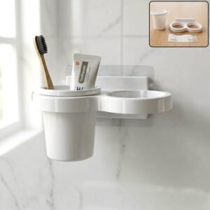 Wall Mounted Toothbrush Holder Set – Space-Saving Bathroom Organizer