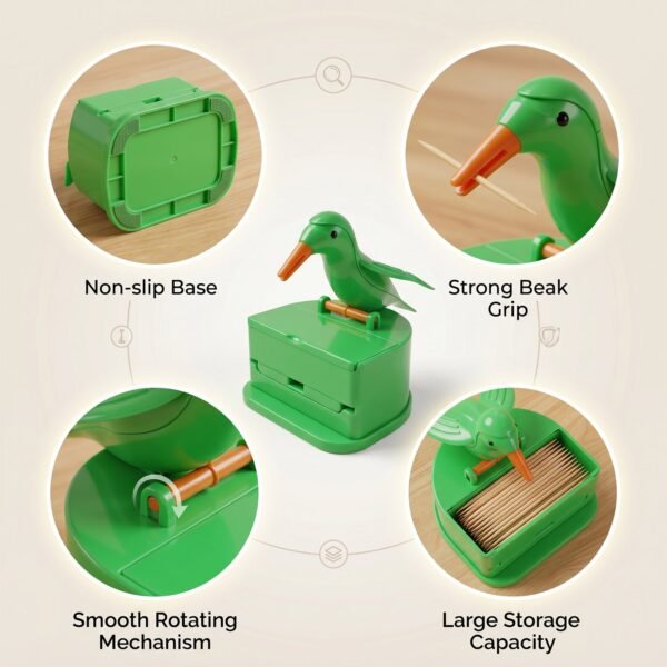 Bird Shape Toothpick Dispenser – Hygienic & Decorative Kitchen Accessory
