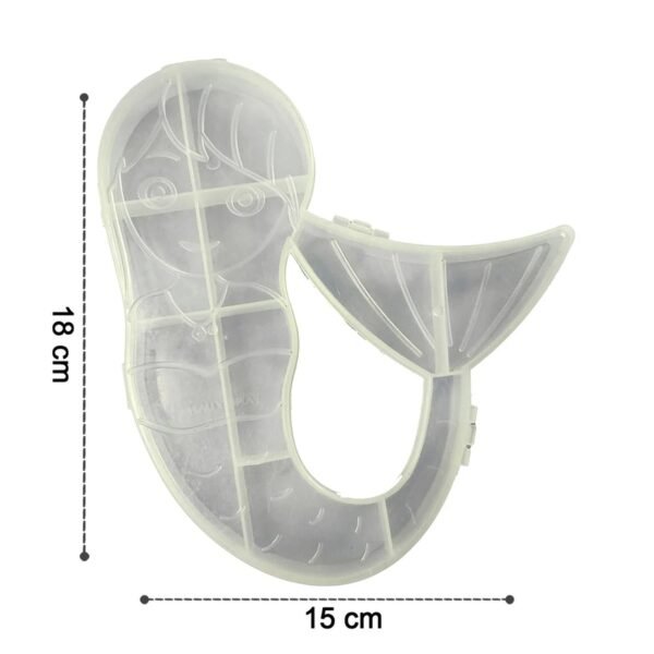 Mermaid Shape Storage Box Plastic Jewellery Organizer Multi Compartment (1 Pc)