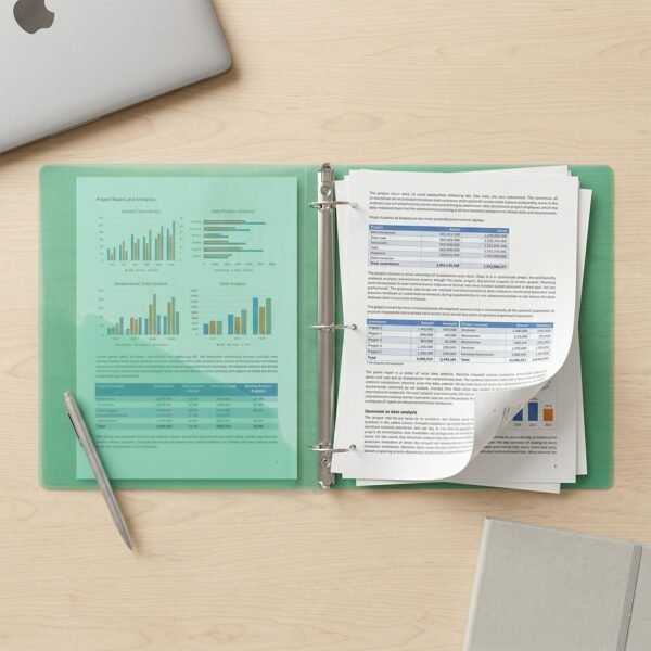 A4 Size Transparent Ring Binder Folder – Durable for Document Organization