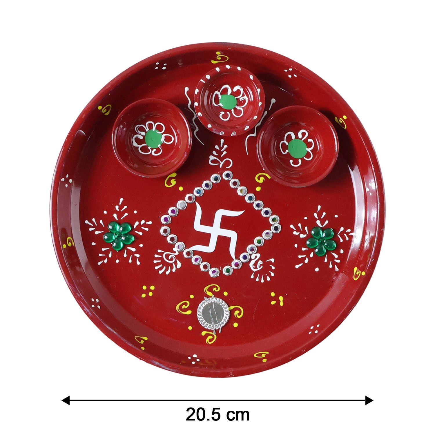 Pooja Thali with Ganesha Motif – Hand-Painted Festive Set