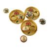 Round Kankavati Kumkum Holder Decorative Pooja Thali with Lotus Design (1 Pc)
