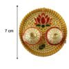 Round Kankavati Kumkum Holder Decorative Pooja Thali with Lotus Design (1 Pc)