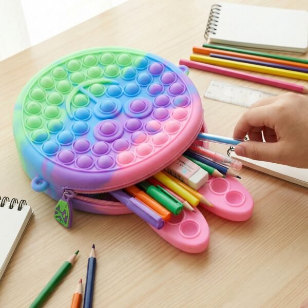 Cute Caterpillar Shape Pop It Pencil Pouch – Colorful & Stress-Relief