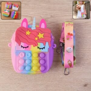 Kids Pop It Shoulder Bag – Fun Silicone Fidget Toy & Storage